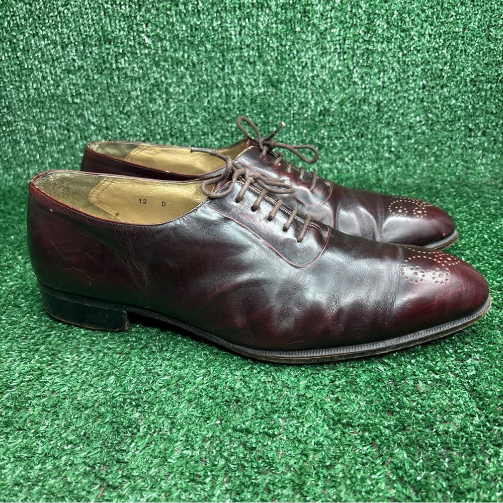 BALLY Mens US‎ Size 12 Burgandy Oxford Dress Shoe Made in Italy